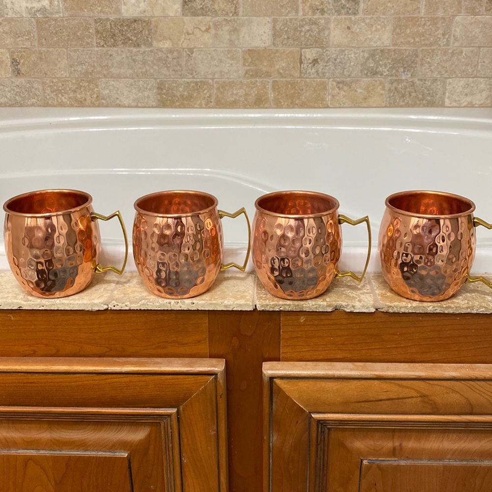4 solid copper mule mugs